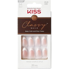 KISS Classy Fake Nails - Dashing Waterproof DIY Manicure Kit | 28 Count