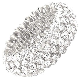 Arras Creations Fashion Trendy Wedding Prom Rhinestone Stretch Bracelet For Women / AZBRST049-SCL