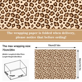 Whaline 12 Sheet Safari Wrapping Paper Wildflower Leopard Zebra Print Gift Wrap Paper Bulk Decorative Art Paper for DIY Crafts, 19.7 x 27.6 Inch, Folded Flat