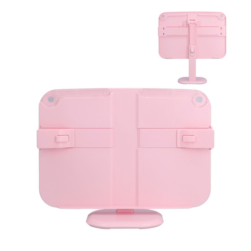 Lifting Reading Rack Adjustable Height Lightweight Portable Plastic Pink Book