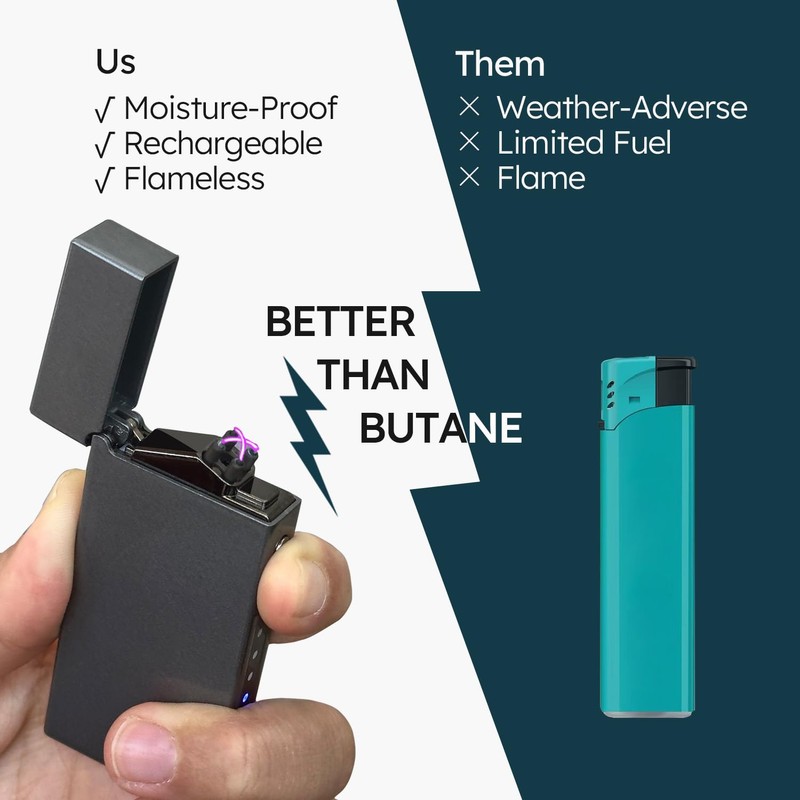 Lighter - Electric Lighter Windproof Double ARC Plasma Lighter USB