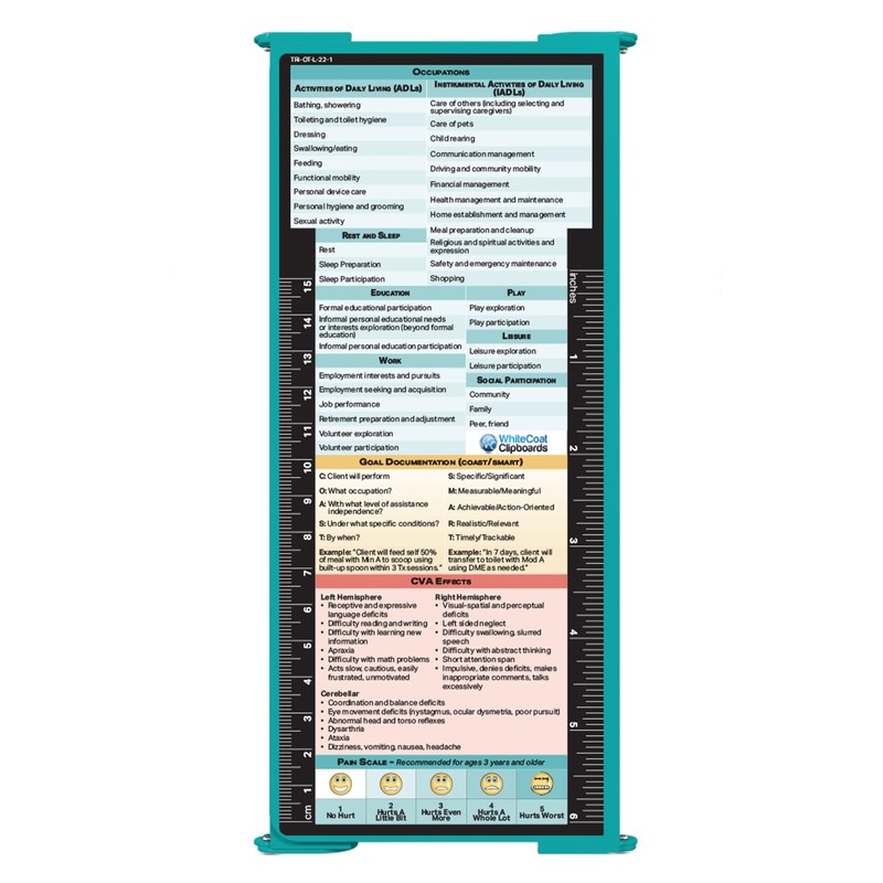 Whitecoat Clipboard® Trifold - Teal Occupational Therapy Edition