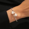 TseanYi Rhinestone Pearl Bangle Bracelet Gold Tennis Bracelets White Pearl