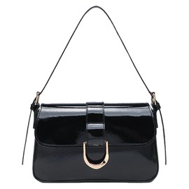 CCAIPU Shoulder Bag for Women Clutch Purse Handbag Leather Crossbody Hobo Bag with Adjustable Strap (Black)