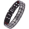 JEROOT Men's Magnetic Bracelet Made of Brushed Grey Titanium Bracelet