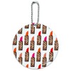 Leopard Print Lipsticks Round Luggage ID Tag Card Suitcase Carry-On