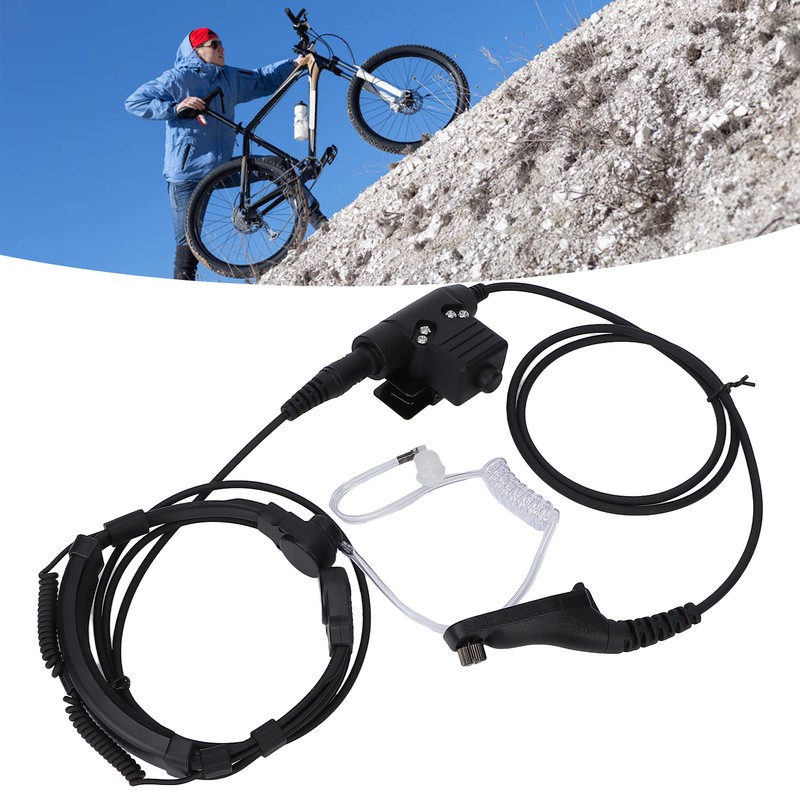 7.1mm Throat Mic Earpiece Retractable Walkie Talkie Headset with U94