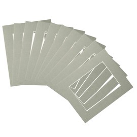 Nicola Spring 10pc Picture Photo Mounts Set - To Fit Frame Size 8 x 10 for Image Size 5 x 7 - Grey