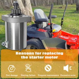Lawn Mower Starter Motor Compatible Kawasaki Engine FR691V,FR730V,FR651V,FR600V,FS481V,FS541V,FS600V,FS604V,FH491V 21163-0749