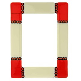 GlassOfVenice Murano Glass Photo Frame Ducale Red 4X6 Inch
