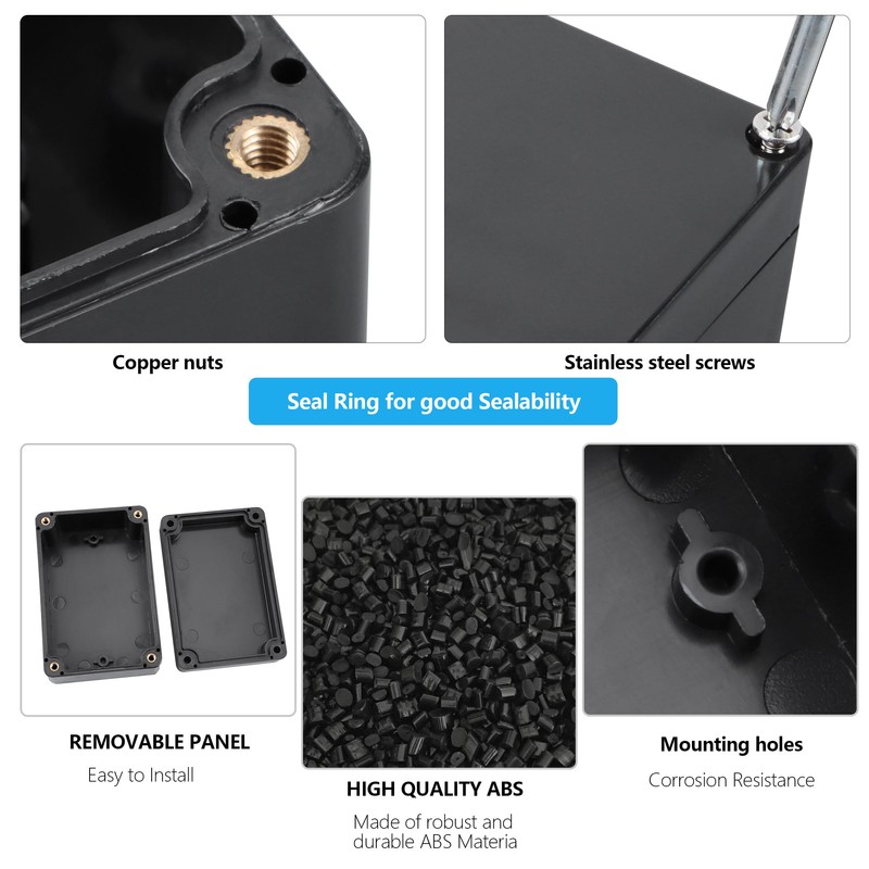 Pack of 2 Junction Box Waterproof Project Box Electronic Housing