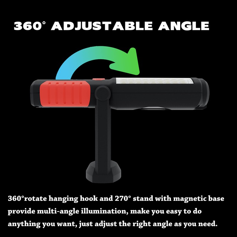 Wolfteeth LED Work Light, Rechargeable Magnetic Flashlights for Mechanics, 360°