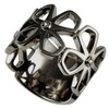 caï Women's Ring Flower 925 Sterling Silver Black Rhodium-Plated Marcasite,