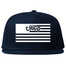 City of Chico with United States Flag Snapback Hat Cap Navy Blue