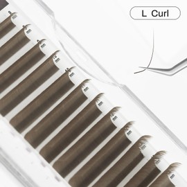 Natuhana Coloured Eyelash Extensions, 0.07 L Curl, 8-14 mm Volume, Individual Classic Eyelash Extension, Natural Lash Extension, Professional Accessory for Lash Techs (Mocha, 0.07 L, 8-14 Mix)