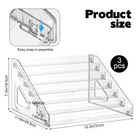 Hlimior 3 Pack 7-Tier Toy Cars Display Shelf for Hot Wheels Display Case Storage Organizer for 1/64 Scale Toy Cars-Hold 63 Toy Cars Clear Model Car Case Holder Container Shelf (Only case)