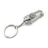 H-Customs Racing Car Antique Silver Keyring Pendant, silver