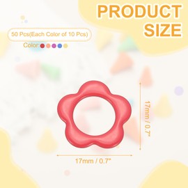 PATIKIL Crochet Stitch Markers, 50Pcs Knitting Markers Needle Pin Flower Locking Stitch Marker for Sewing Crocheting DIY Craft, Multicolored