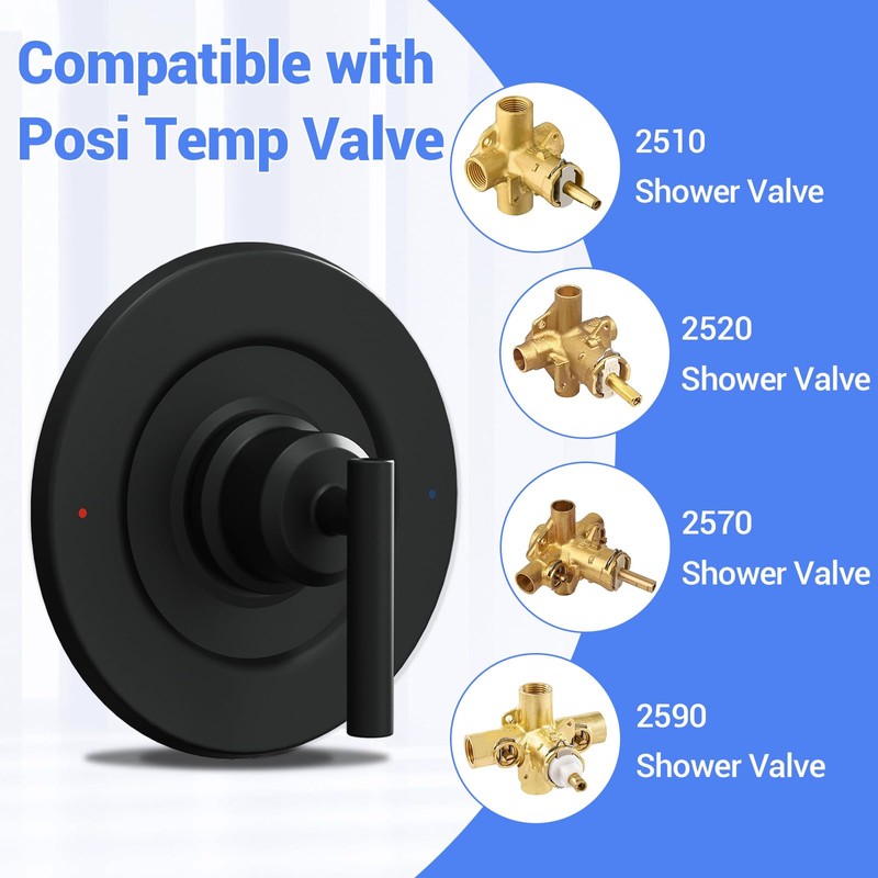 Upgraded Trim kit Replacement for Moen Gibson T2901BL, Single Shower