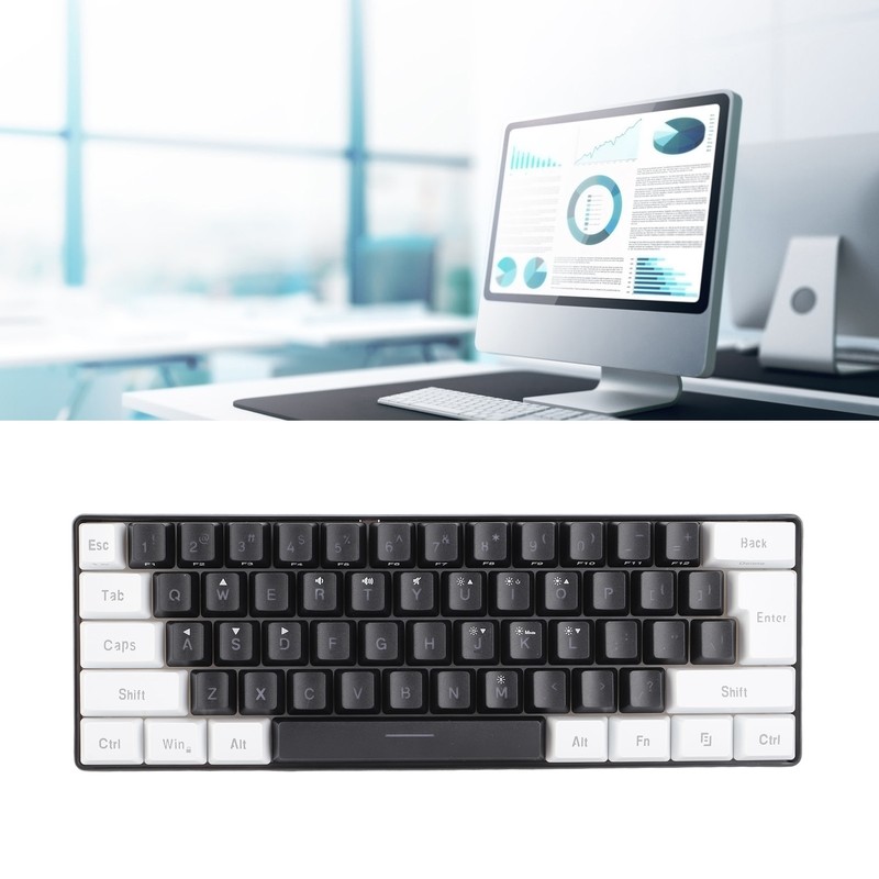 G61 Mini RGB Keyboard LED Backlight 61 Keys Ergonomic Mechanical