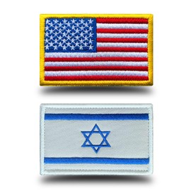 Antrix 2 Pack Tactical American Flag Patch and Israel Flag Patch USA Israeli Alliance Flags Patch for Military Clothes Hat Caps Backpacks Team and Work Clothing Patch(Israel)
