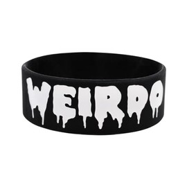Weirdo Black Silicone Emo Wristband Bracelet