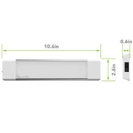 Leisure LED RV LED Ceiling Light Fixture with ON/Off Switch 26.4" 5000K Natural White 12V/24V DC 2160 Lumen, LED Interior Light Fixture/Van Cargo Area Light for RV & Utility (26.4" 2160LM NW)