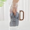 TAMUME 1.5L Borosilicate Glass Water Pitcher with Wooden Lid and