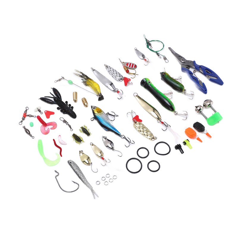106pc Multifunctional Fishing Tackle Kit Metal Spoon Fishing Mixed Hard