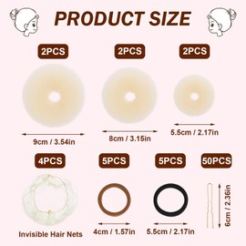 VINEST Hair Donut Bun Maker Set with Hair Pins，Hair Accessories for Girls Kids Women