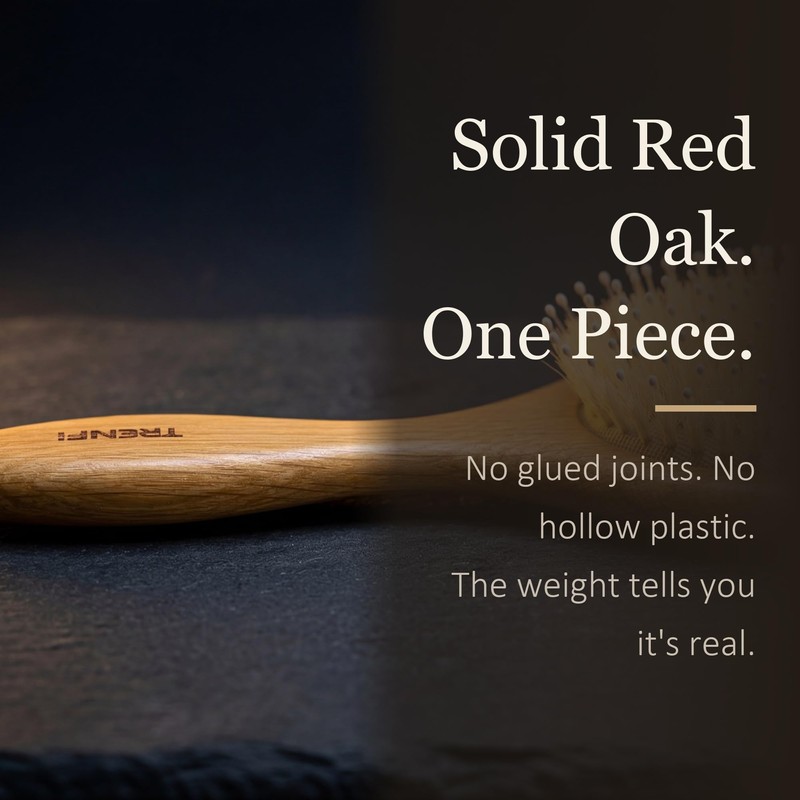 TRENFI Boar and Nylon Bristle Oval Hair Brush Red Oak