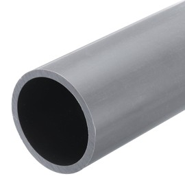 MECCANIXITY 2.5 Inch PVC Rigid Tube Round Pipe Tubing Hardware Tubing 53.6mm ID 63mm OD 8" Length Light Grey High Impact for Water Pipe, Crafts