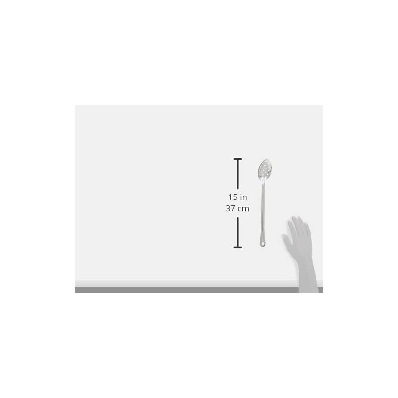 Winco Stainless Steel Basting Spoon, Perforated, 15", 1.2mm