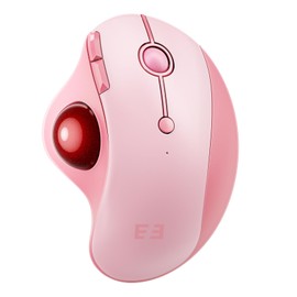 seenda Wireless Trackball Mouse, Bluetooth Ergonomic Rollerball Mouse Rechargeable Multi Devices USB/Bluetooth Connection Thumb Control Mice Compatible for Mac/Android/Windows Computers, Pink