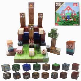 LIHBCAIYI Magnetic Blocks Animals Magnet Cubes 100Pcs Montessori Building Block Sets STEM Sensory Construction Toys for Boys Girls Ages Kids 3-12 Birthday Party Gifts