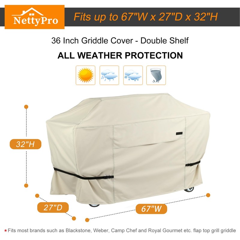 NettyPro Griddle Cover for Blackstone 36 inch Griddle Waterproof Heavy