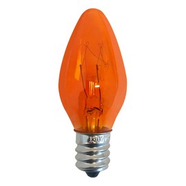 OCS Parts Transparent Amber Light Bulbs | E12 Candelabra Screw Base | C7 Bulb Shape | 7 Watt 130 Volt (01-Pack)
