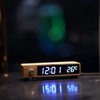 WOOD SHOW Qi Charging Clock, Digital Table Clock, Wireless Charging,