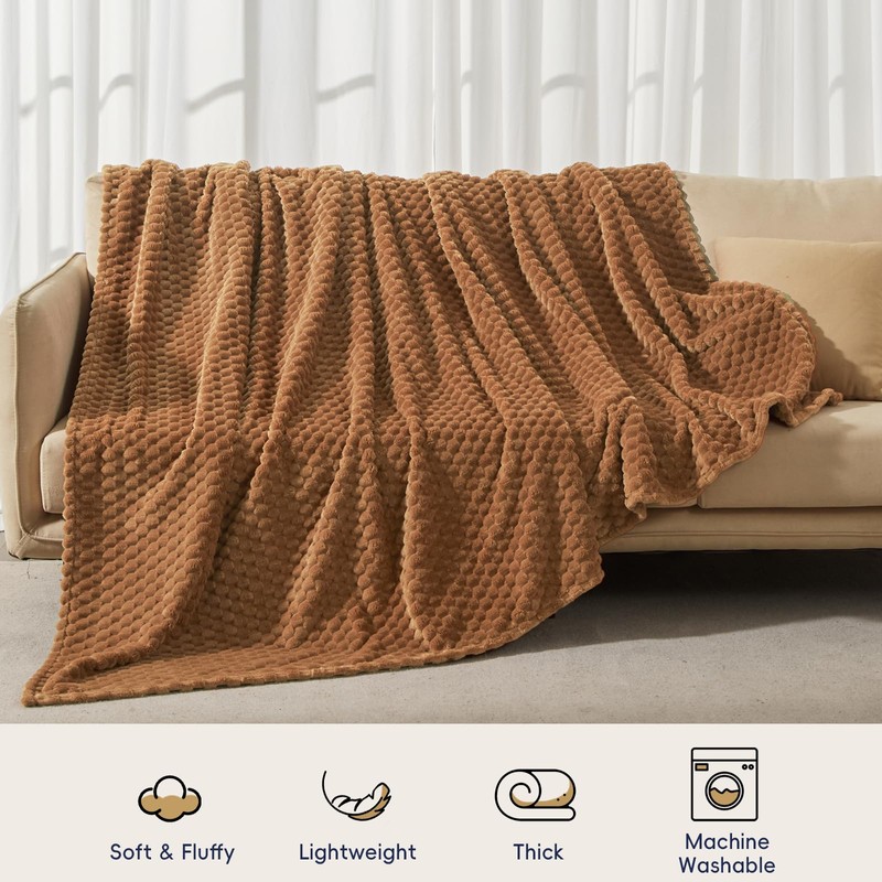 PHF Ultra Soft Flannel Fleece Blanket King Size, Lightweight 3D