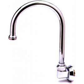 T&S Brass B-0525 Swivel Gooseneck, Wall Mount, Stream Regulator, 5-11/16-Inch Spread, 10-1/2-Inch Height
