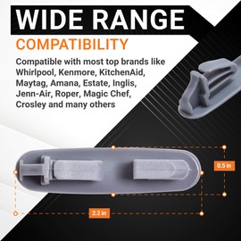 BlueStars 8565925 Dishwasher Upper Rack Slide Rail Stop Clip - Compatible with Whirlpool Kenmore KitchenAid Dishwashers - Replaces WP8565925 8524581 8270105 PS11746591 AP6013365 - PACK OF 2