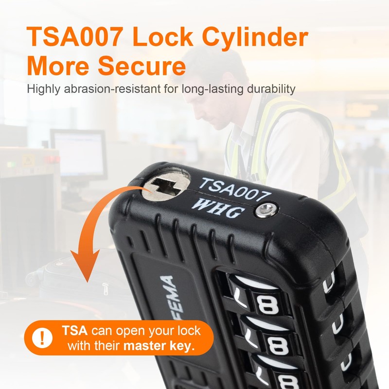 GRIFEMA GA1008 TSA Approved 4-Digit Combination Luggage Lock, Secure Travel