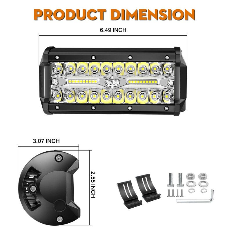 YEEGO DIRECT 7 Inch LED Light Bar, 480W 48,000LM Offroad