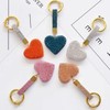 Keychains Rhinestone Heart Shape Glitter Crystal Key Rings Leather Bag