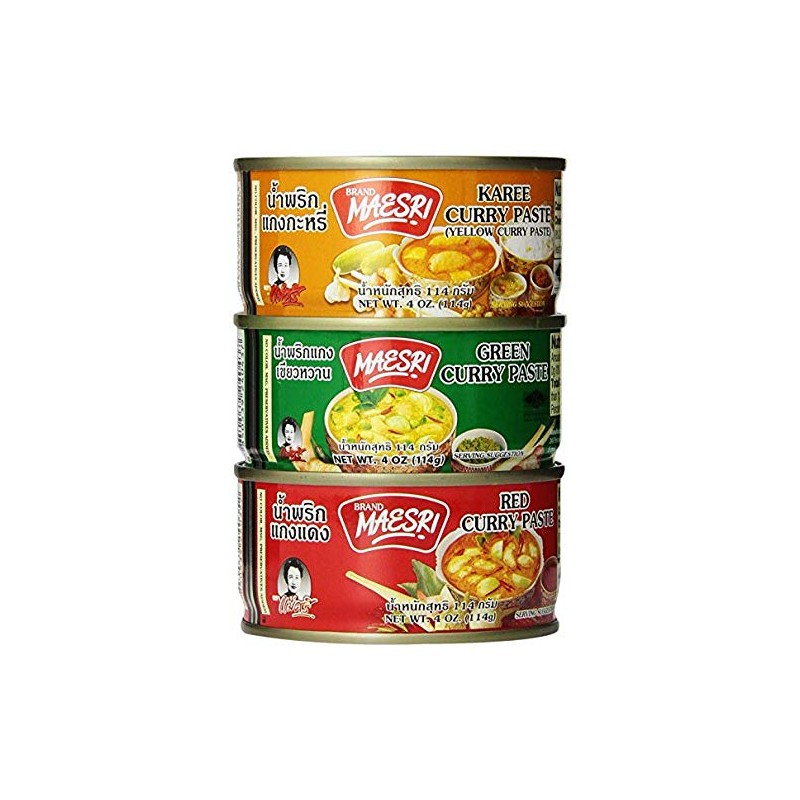 6 Can (4oz. Each) of Thai Green Red Yellow Curry