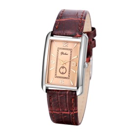 Avaner Vintage Square Wrist Watches: Analog Quartz Leather Business Casual Retro Watches for Men and Women