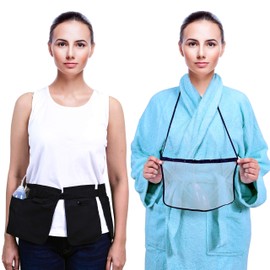 Mastectomy & Post Surgery Drain Carrier Belt & Shower Holder (Two Pack Black/Navy)