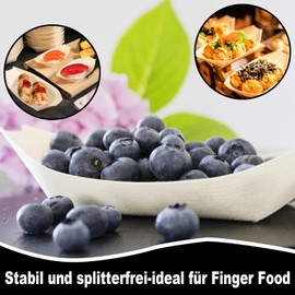 Single Portion Bowls, 100 Pieces Finger Food, 17 x 8 cm Finger Food Cups, Biodegradable Finger Food Boats, Perfect for Weddings, Birthdays, Parties, Camping, Picnics, Family Meetings