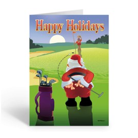 Stonehouse Collection | Fingers Crossed Golfing Christmas Cards | 18 Boxed Golf Cards & Envelopes