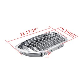 AMOPACORP Chrome Front Hood Kidney Grille Grill Compatible with 2003-2006 E46 3 series Coupe Cabriolet 2-Door LCI Facelift